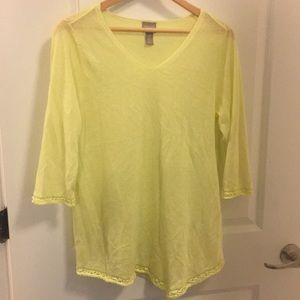 Yellow/like green thin top from chicos